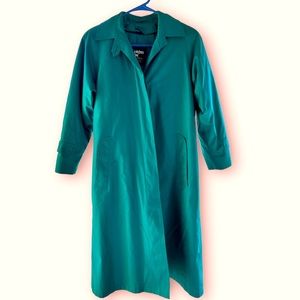 LONDON FOG Women's Teal Trench Over Coat THINSULATE removable lining, size 4